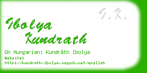 ibolya kundrath business card